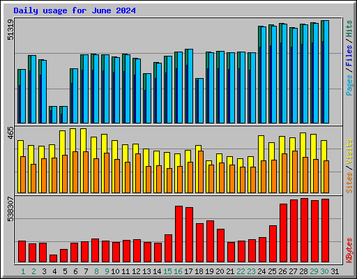 Daily usage for June 2024