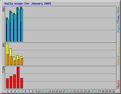 Daily usage for January 2025